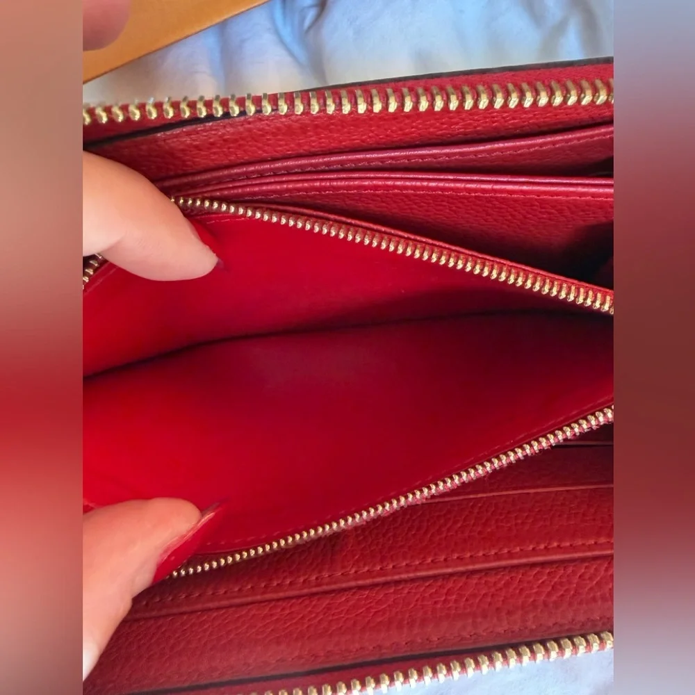 Louis Vuitton Rouge Red Empreinte Clemence Leather Continental Card Coin Wallet